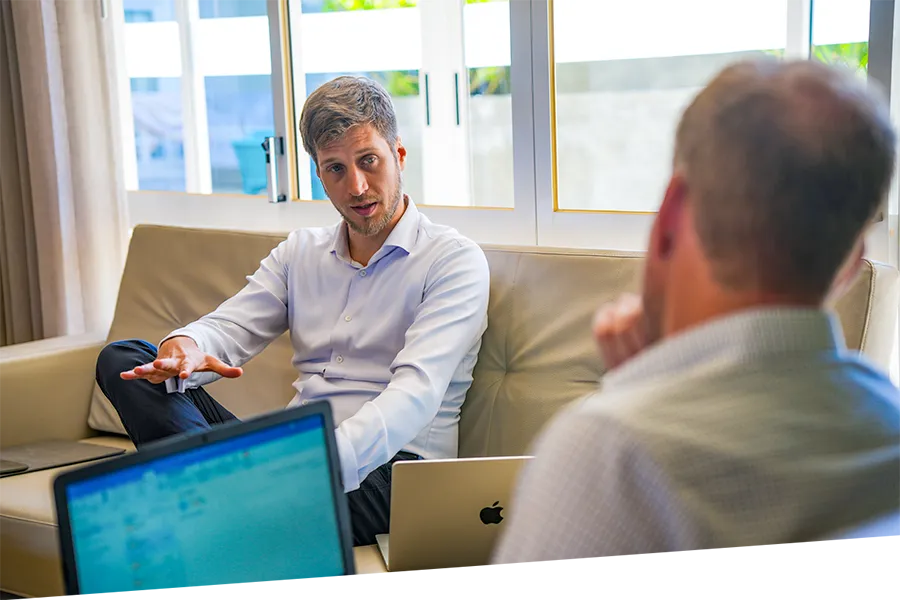 Rene im Kundengespräch